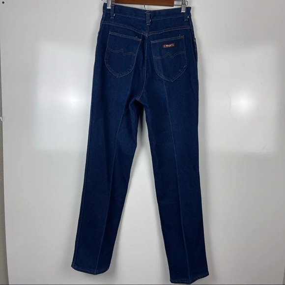 Vintage Wrangler Dark Wash High Waist Straight Leg Jeans Size Vintage 12 (26) - Picture 2 of 8